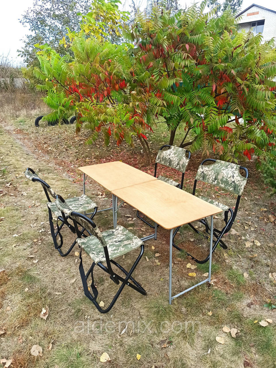 Стіл та стільці для природи меблі туристичні "Кріпиш ФП2+4п" набір складаний для пікніка та відпочинку