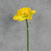 Искусственная ветвь нарцисса, желтого цвета, 50 см. Цветы премиум-класса для интерьера, декора, фтозоны