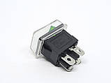 Клавішний перемикач KCD1-104W/4P ON-OFF з мідними контактами та ковпачком 4pin зелений, фото 10