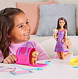 Уценка! Лялька Барбі з цуценятами Barbie Doll and Accessories Pup Adoption Playset HKD86, фото 3