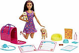 Уценка! Лялька Барбі з цуценятами Barbie Doll and Accessories Pup Adoption Playset HKD86, фото 2