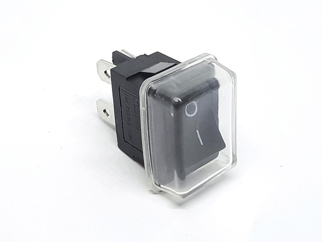 Клавішний перемикач KCD1-104W/4P ON-OFF з мідними контактами та ковпачком 4pin чорний, фото 1