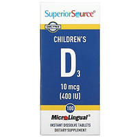 Superior Source Children's D3 400 IU 100 быстрорастворимых таблеток