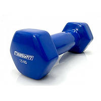 Гантель для фитнеса EasyFit EF-0015-BL 1,5 кг, с виниловым покрытием, синяя, Lala.in.ua