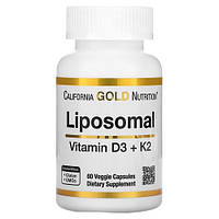 Калифорния Gold Nutrition Liposomal Vitamin K2+ D3 60 капсул