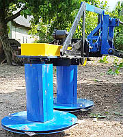 Роторна сінокосарка бічна КР-1.1 ШИП задня навісна до мінітрактора від ВВП (ланцюгова, 8 ножів, високі стакани)