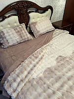Велюровое постельное белье Евро размер "Шиншилла" миланж