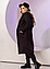 Жіноче стильне пальто великих розмірів довге кашемірове класичне демісезонне, коричневе, чорне, фото 3