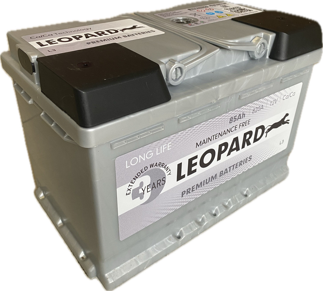 Акумулятор автомобільний LEOPARD SILVER 85 Ah (R+) (820A) L3 (Poland)