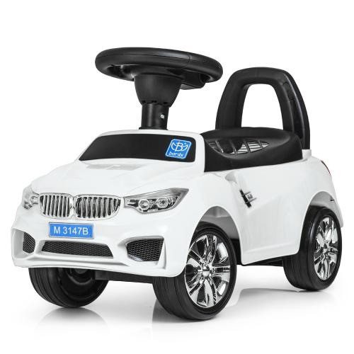 Каталка-толокар для дітей Bambi BMW 3147B-1 Білий Машина каталка музичне кермо