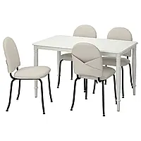 Стіл та 4 стільці, білий/Ідекулла бежевий, 130 см DANDERYD / EBBALYCKE (695.601.26) IKEA