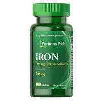 Puritan's Pride Iron Ferrous Sulfate 65 мг 100 таб.