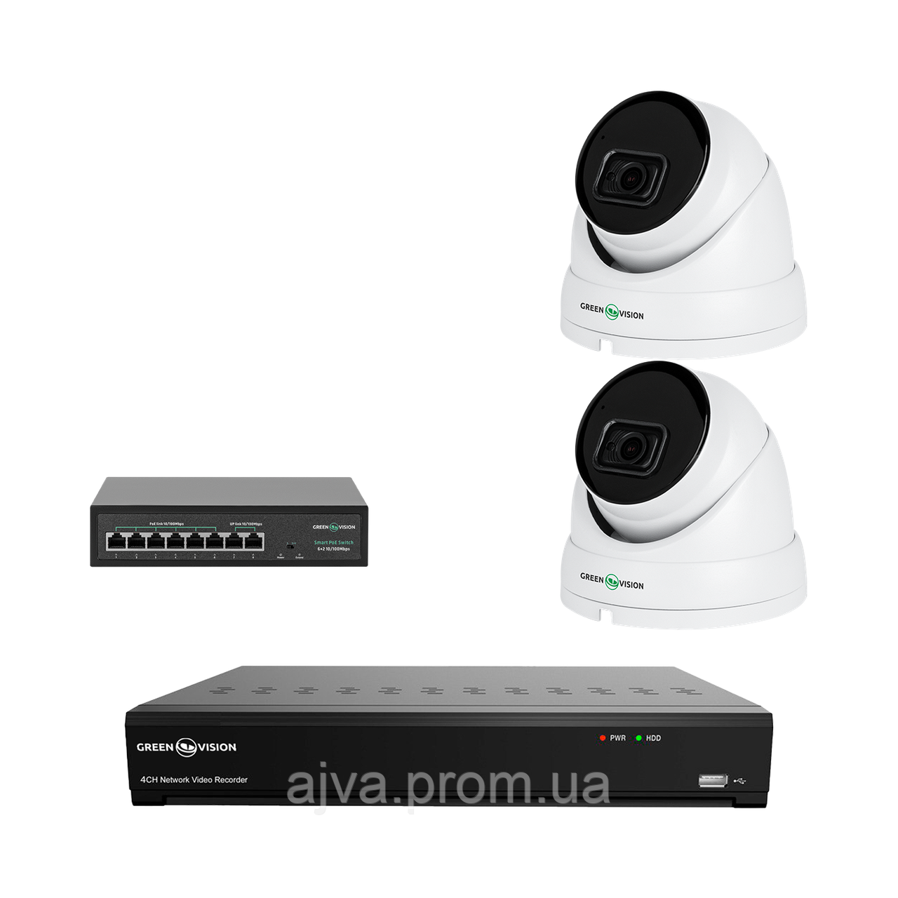 Комплект видеонаблюдения на 2 IP камеры 5MP для улицы/дома GreenVision GV-IP-K-W79/02 (Ultra AI) l - фото 1 - id-p2101868327