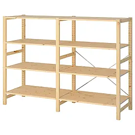 2 секції/полиця, сосна, 174х50х124 см IVAR (094.070.57) IKEA