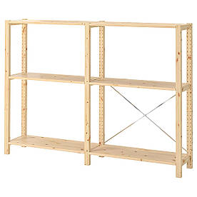 2 секції/полиця, сосна, 174х30х124 см IVAR (994.039.36) IKEA