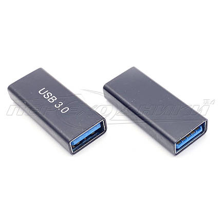 Перехідник USB 3.0 AF - AF, метал, фото 3