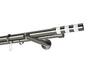 Карниз MStyle для штор металлический двухрядный Сталь Сигма труба гладкая 19/19 мм кронштейн цылиндр 160 см