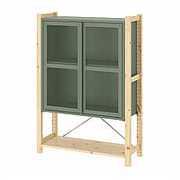 Шкаф/дверь, сосна/серо-зеленая сетка, 89x30x124 см IVAR (695.081.62) IKEA