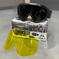 Тактические очки Attack Защитные баллистические очки, тактическая маска для военных Черный ARG