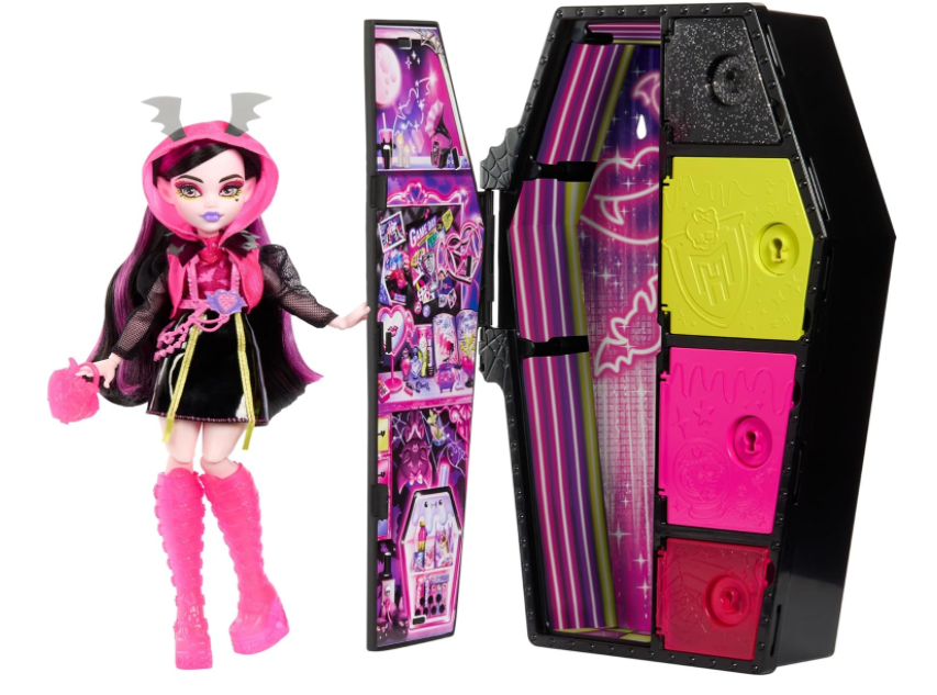 Лялька Монстер Хай Дракулаура Неон та модний набір +19 сюрпризів Monster High Draculaura Skulltimate : Neon