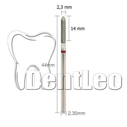БОР АЛМАЗНИЙ ЧЕРВОНИЙ 2.3 ММ Х 14 ММ - К020