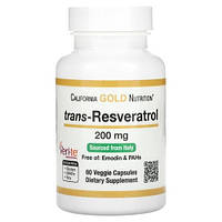 California Gold Nutrition trans-Resveratrol 200 mg 60 растительных капсул