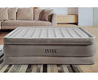 Надувная двуспальная кровать Intex 64428 со встроенным электронасосом (размер 203x152x46см, бежевый)