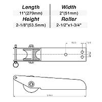 Роульс якорный HF10-015S размером 279 x 52mm для лодки