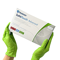 Нітрилові рукавички Medicom SafeTouch Advanced Green, S (6-7), зелені, 100 шт