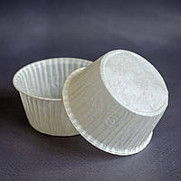 Тарталетки (формочки, капсули) паперові з бортиком посилені для мафінів, капкейків, білі, 50*30 мм, 25 шт.