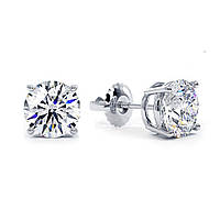 Золоті сережки пусети з діамантами 1,00 карат. Сертифікат IGI