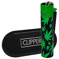 Газовая Металлическая Зажигалка Клиппер "Clipper Green Leaves v1"