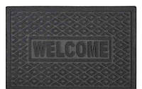 Гумовий придверний килимок для вхідних дверей чорний 40*60 см