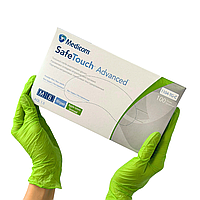 Нитриловые перчатки Medicom SafeTouch Advanced Green, M (7-8), зеленые, 100 шт