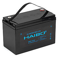 Гелевый аккумулятор для лодочных моторов Haibo 90Ah 12V весом 24кг