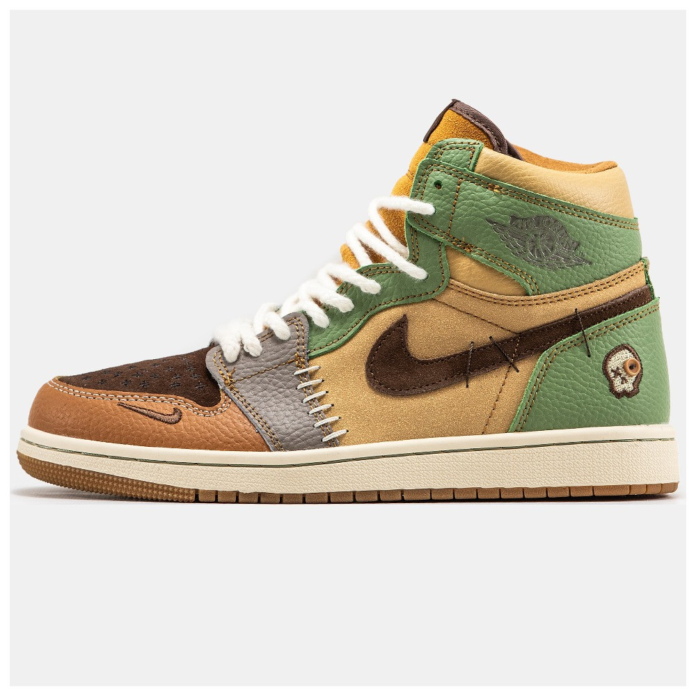 Чоловічі кросівки Nike Air Jordan Retro 1 x OG Zion Williamson Voodoo, шкіряні високі кросівки найк аір джордан 1 ретро аїр, фото 1
