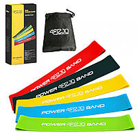 Резинка лента-эспандер 4FIZJO Mini Power Band 5 шт 1-20 кг 4FJ1110 для фитнеса и спорта B_02000