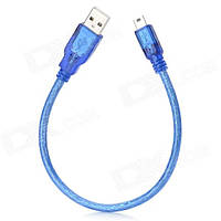 Кабель USB 2.0 RITAR (AM/Mini 5 pin) 0,3м, синий прозрачный p