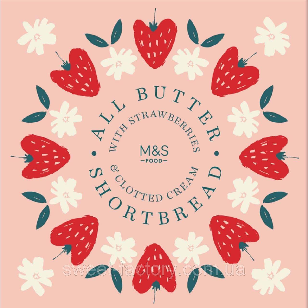 Печенье M&S Food All Butter Shortbread Strawberry & Clotted Cream 200g, фото 1