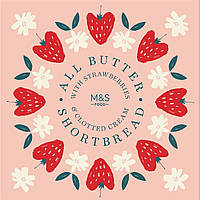 Печенье M&S Food All Butter Shortbread Strawberry & Clotted Cream 200g