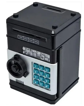 Дитяча скарбничка сейф з відбитком пальця та кодовим замком Електронна скарбничка чорна