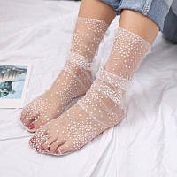 Фатинові білі шкарпетки