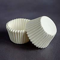 Тарталетки (формочки,капсули) паперові для цукерок, мафінів, капкейків, кексів 3b, білі, 30*24 мм, 100 шт