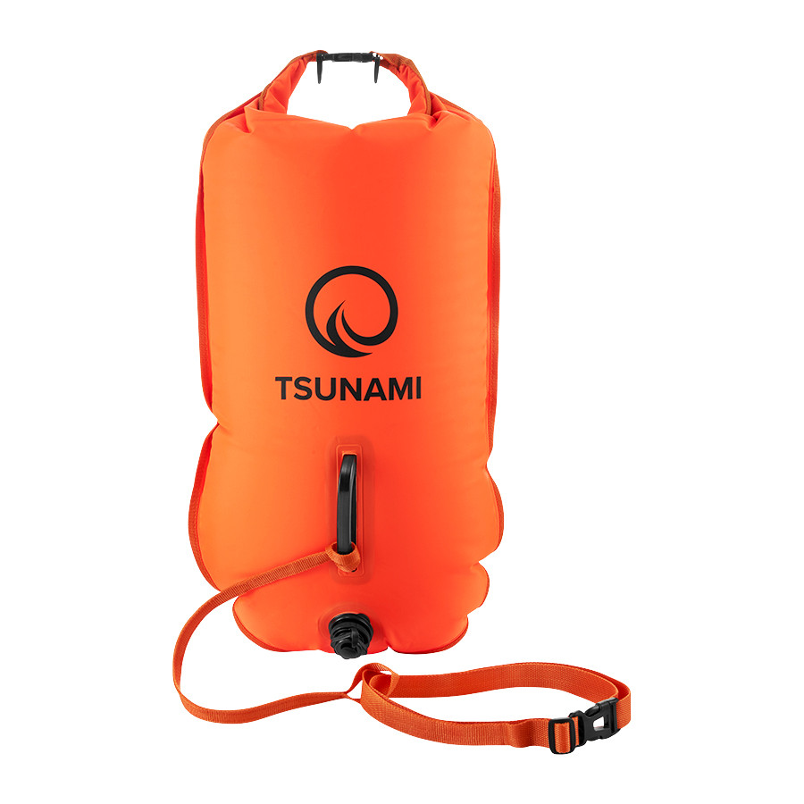 Буй для плавания надувной 2в1 TSUNAMI TS0001 объем 35 л с карманом для вещей B_00262 - фото 1 - id-p2101942231