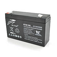 Акумуляторна батарея AGM RITAR RT6100, Black Case, 6V 10Ah (150 х 50 х 93 (99)) Q10 p