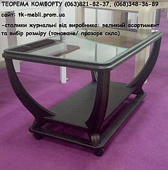 Журнальний столик зі скляною стільницею МС-17 Тріумф 1000х600х500 (колір на вибір)