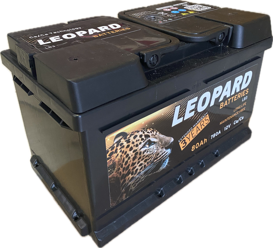 Акумулятор автомобільний LEOPARD 80 Ah (R+) (780A) LB3 (Poland)