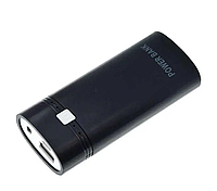 Корпус УМБ для аккумуляторов 2x18650 max 5600 mA USB microUSB с фонариком Черный (2x18650 Black) Power