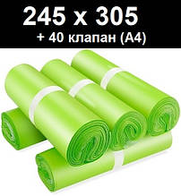 Кур'єрський пакет лайм 245х305 + 40 клапан
