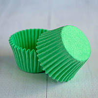 Тарталетки (формочки,капсули) паперові для цукерок, мафінів, капкейків 3b, зелені, 30*24 мм, 100 шт